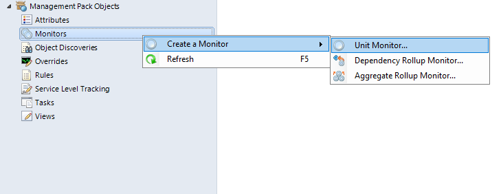 Create Unit Monitor in SCOM Console