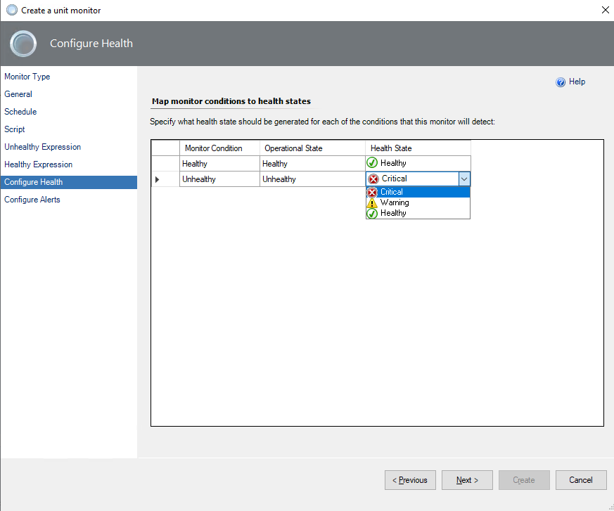 Configure Monitor Health