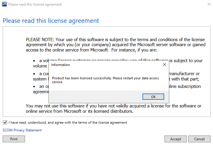 SCOM Console Activation Successful